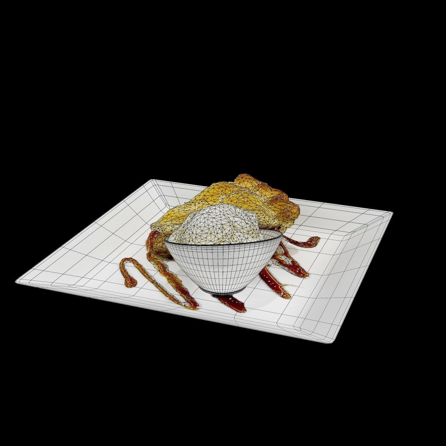 Country Apple Pie Low-poly 3D model_8