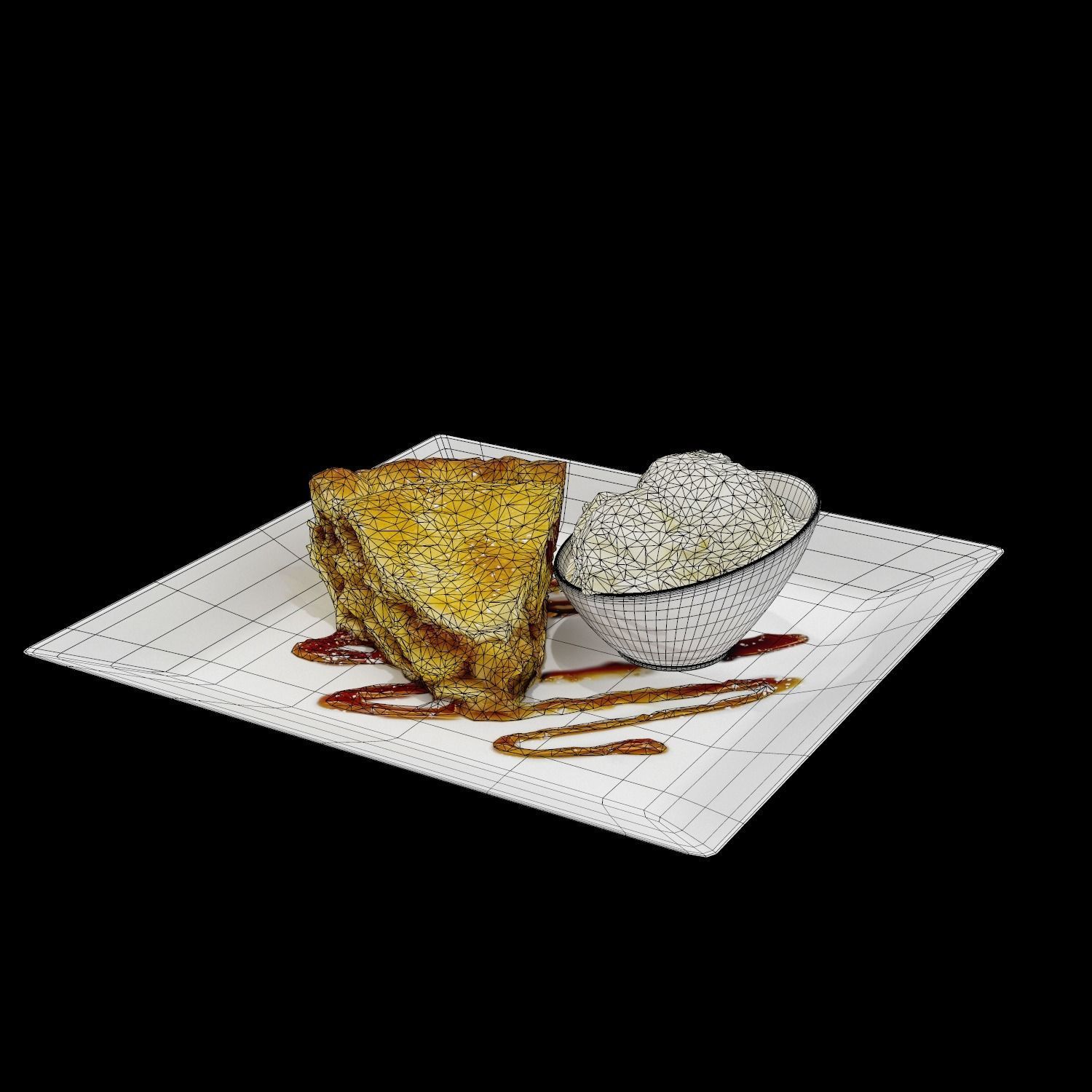 Country Apple Pie Low-poly 3D model_9