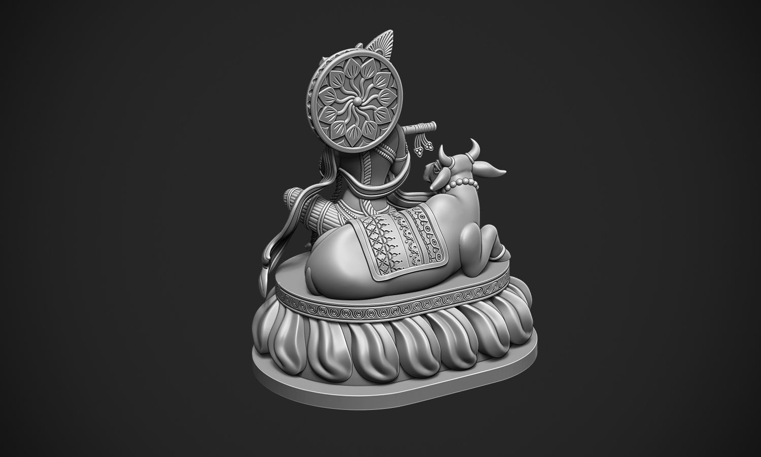 Krishna with Cow  3D print model_6