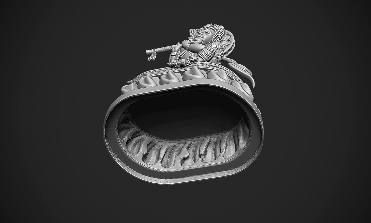 Krishna with Cow  3D print model_9