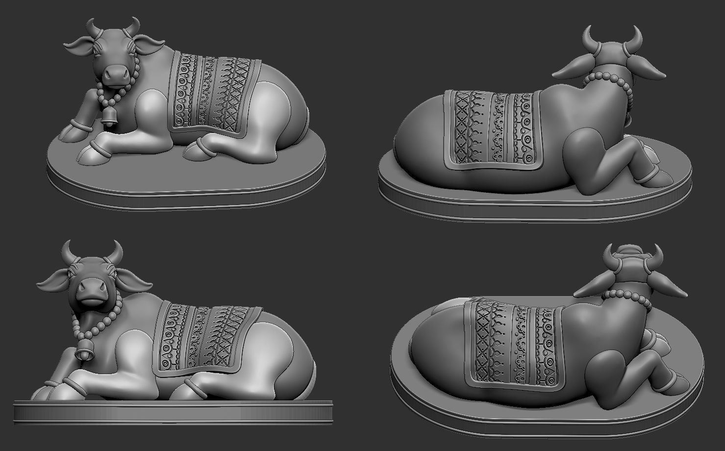 Krishna with Cow  3D print model_10