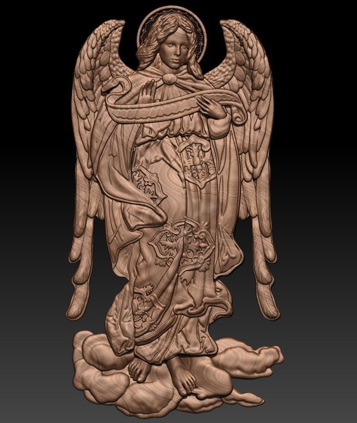 ARHANGEL silver angel figurine 3D print model_15