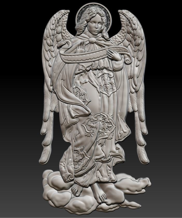 ARHANGEL silver angel figurine 3D print model_14