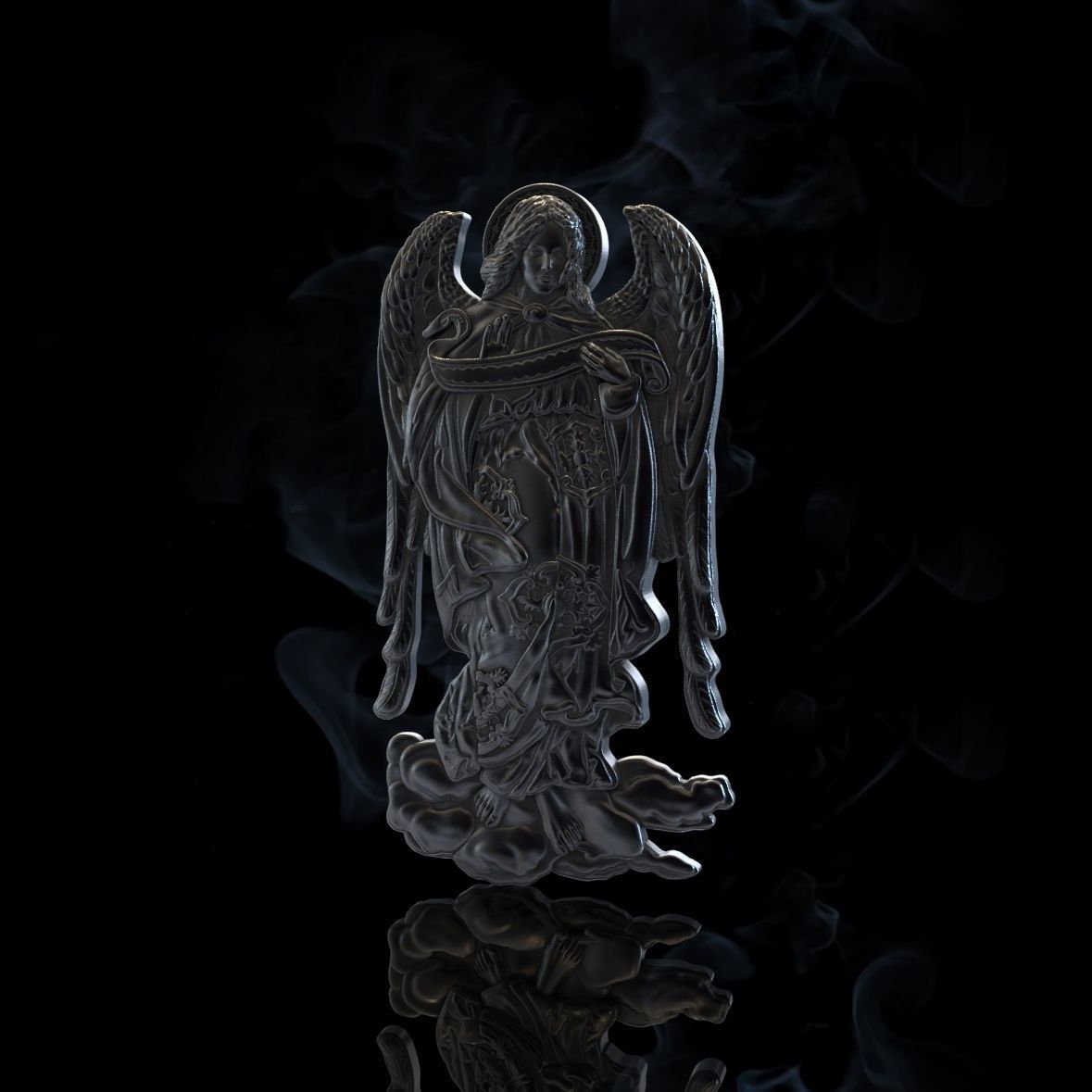 ARHANGEL silver angel figurine 3D print model_6