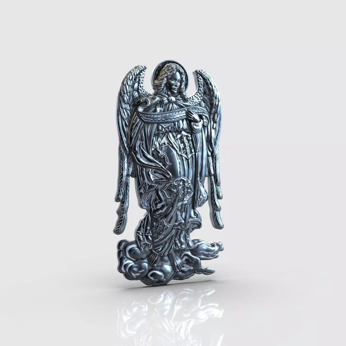 ARHANGEL silver angel figurine 3D print model_0