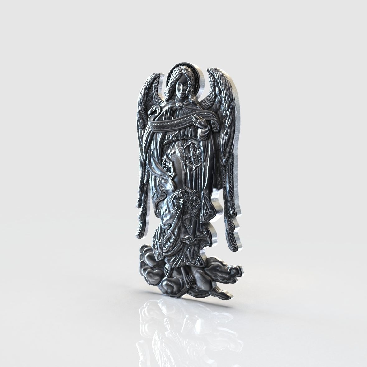 ARHANGEL silver angel figurine 3D print model_1