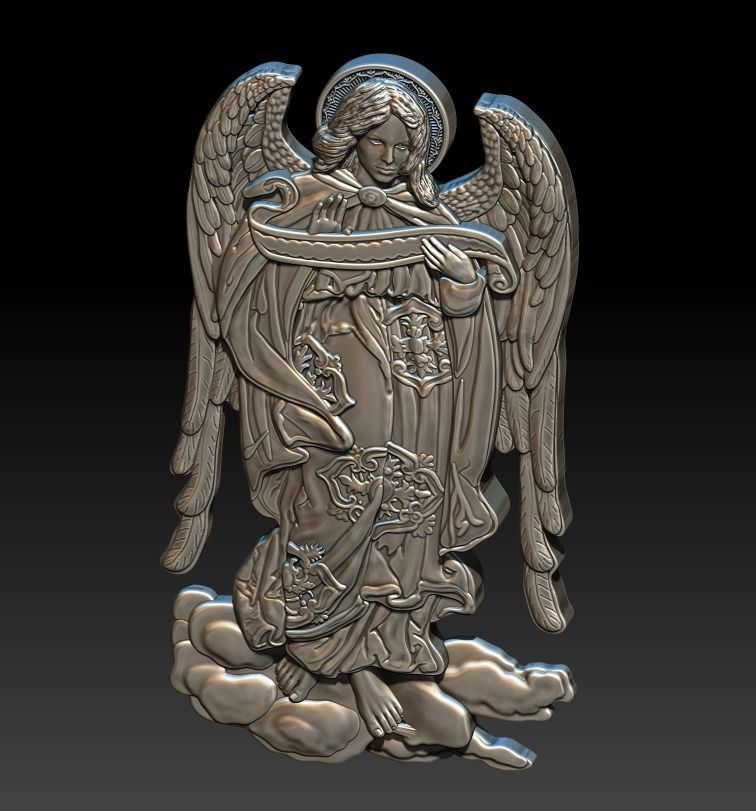 ARHANGEL silver angel figurine 3D print model_10