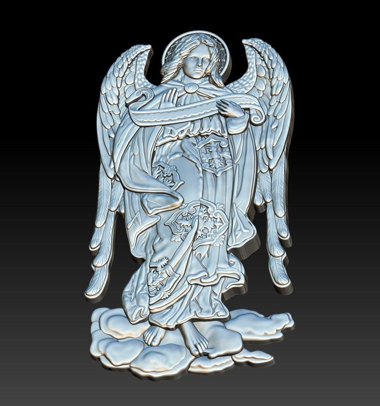 ARHANGEL silver angel figurine 3D print model_9