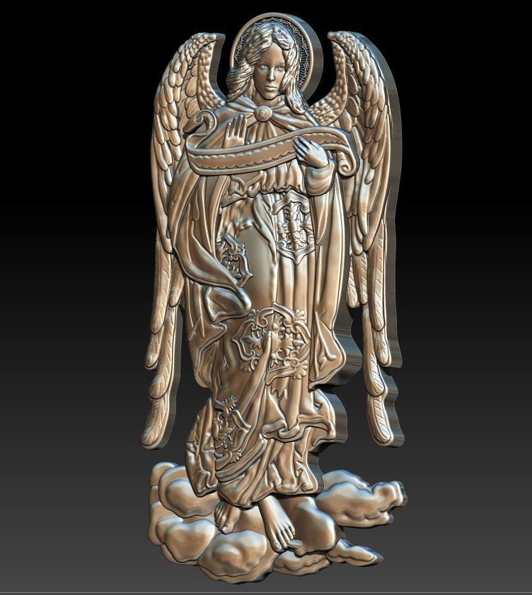 ARHANGEL silver angel figurine 3D print model_12