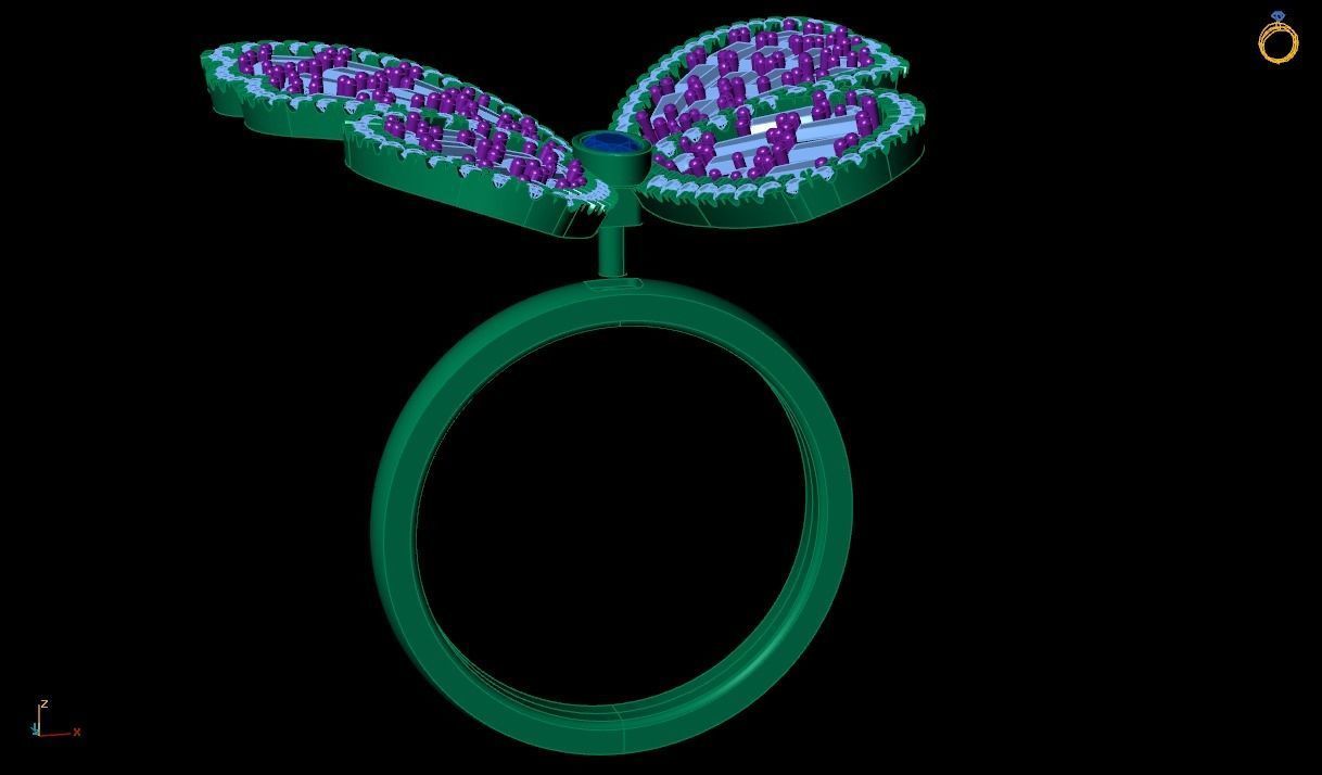 Butterfly Ring 3D print model_4
