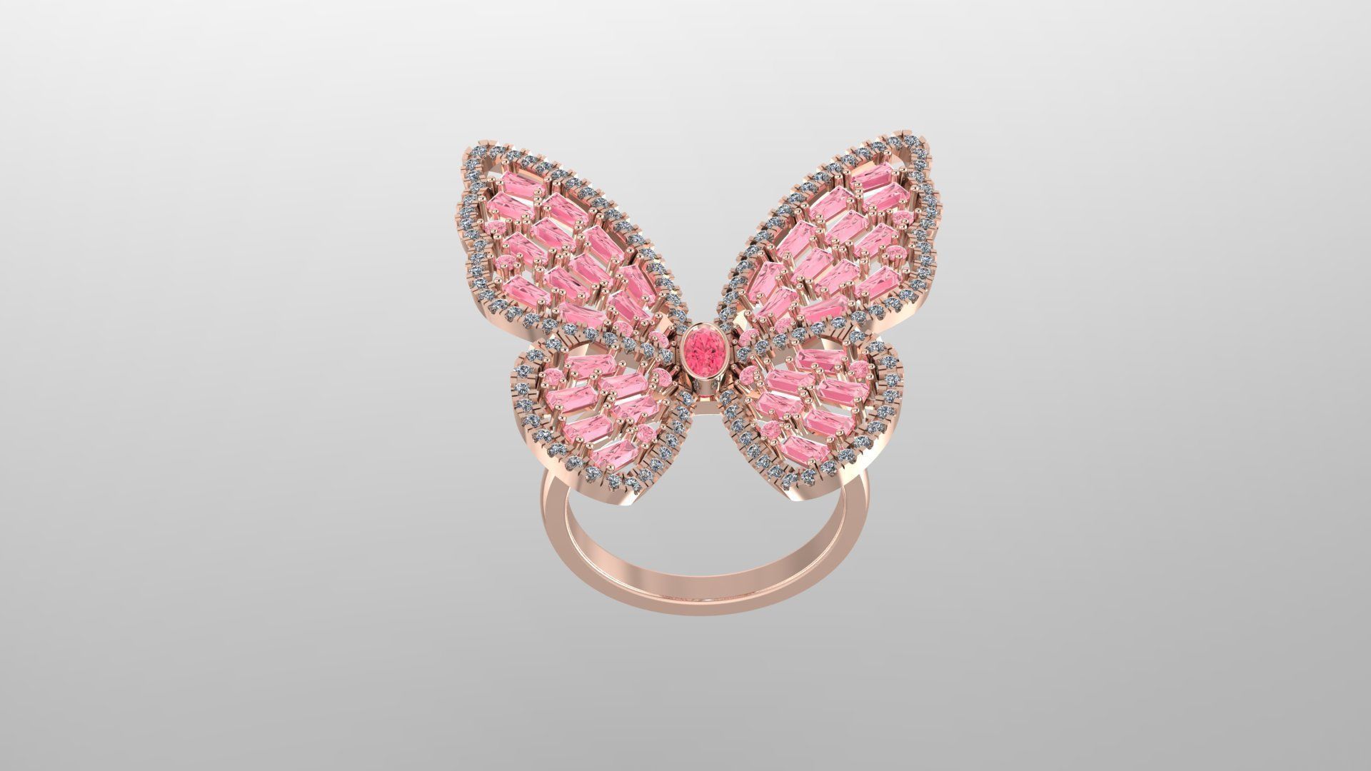 Butterfly Ring 3D print model_1