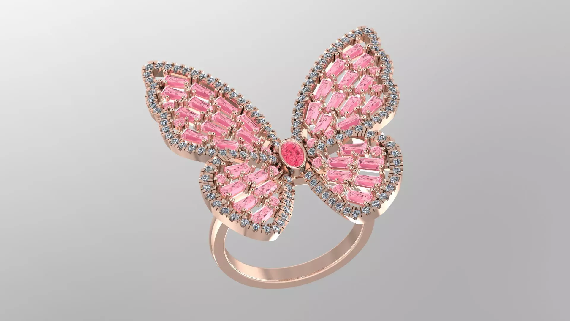 Butterfly Ring 3D print model_0