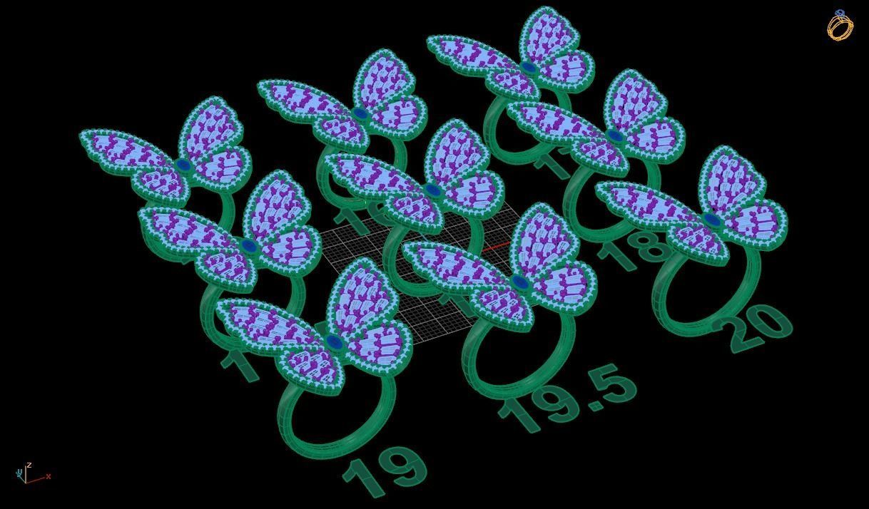 Butterfly Ring 3D print model_3