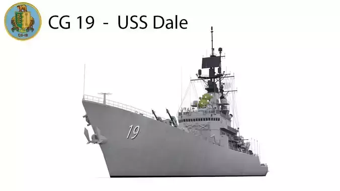 CG 19  -  USS Dale Low-poly 3D model