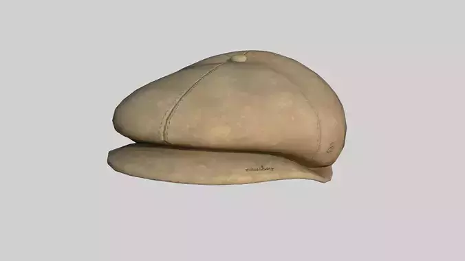 Newsboy Hat 10 Beige Leather - Character Fashion Design Low-poly 3D model