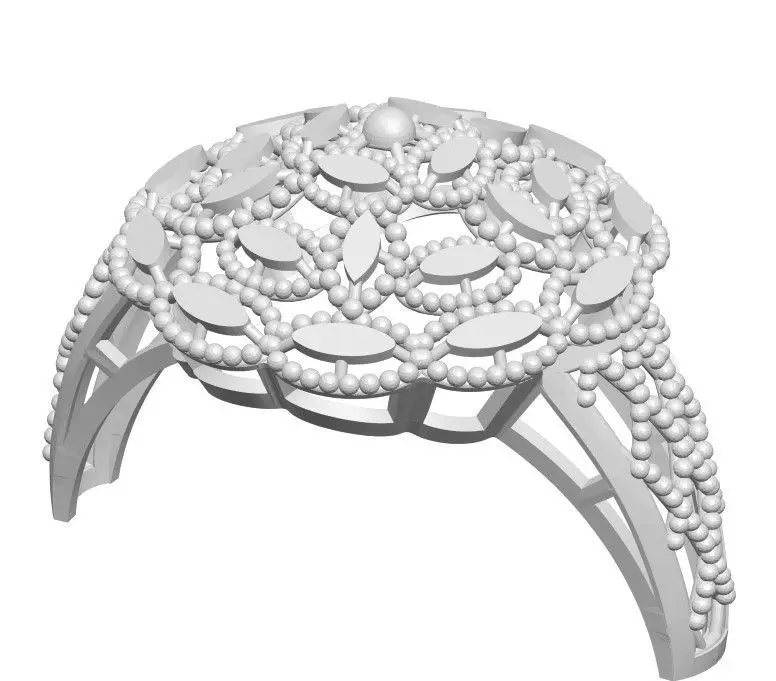 Ring 8 with beading 3D print model_0
