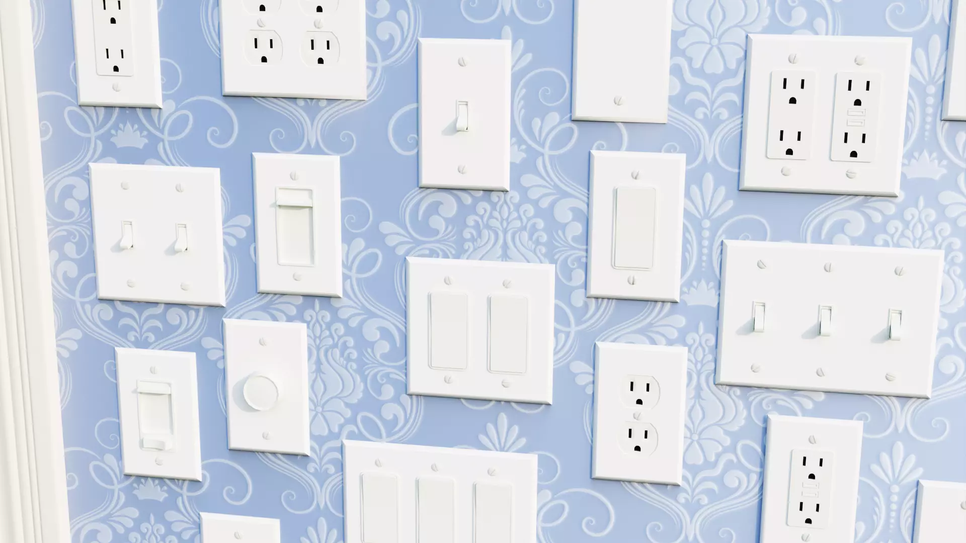 Lowpoly Switch and outlet collection Low-poly 3D model_0