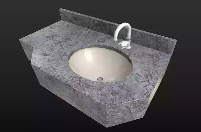 Marble Sink - Low Poly - Game Ready