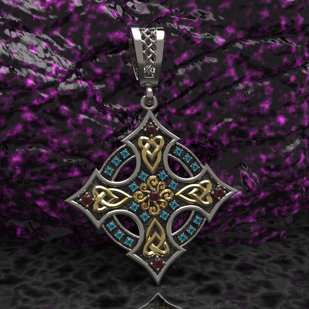 Celtic cross patterns 3D print model_2