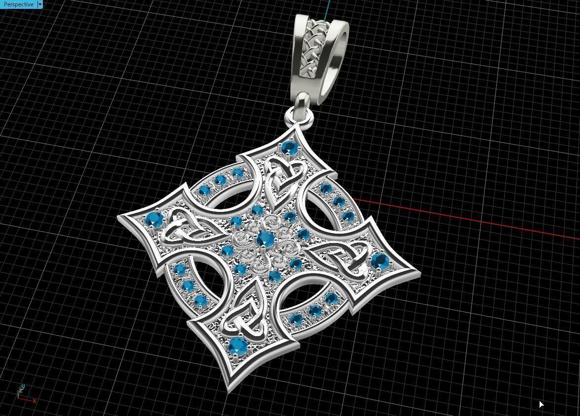 Celtic cross patterns 3D print model_3