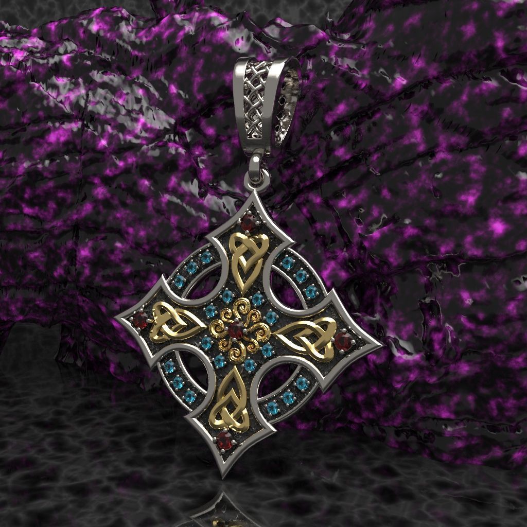 Celtic cross patterns 3D print model_1