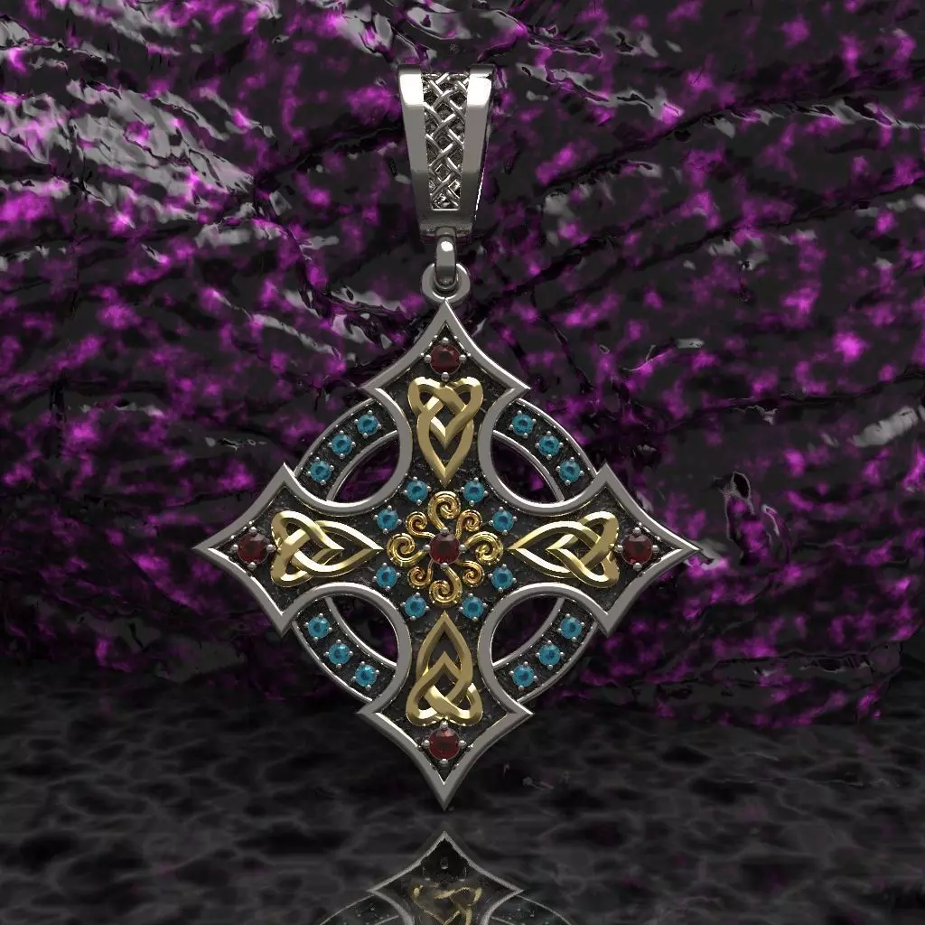 Celtic cross patterns 3D print model_0