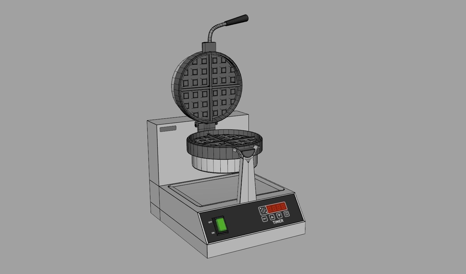 Waffle Maker 3D model_14