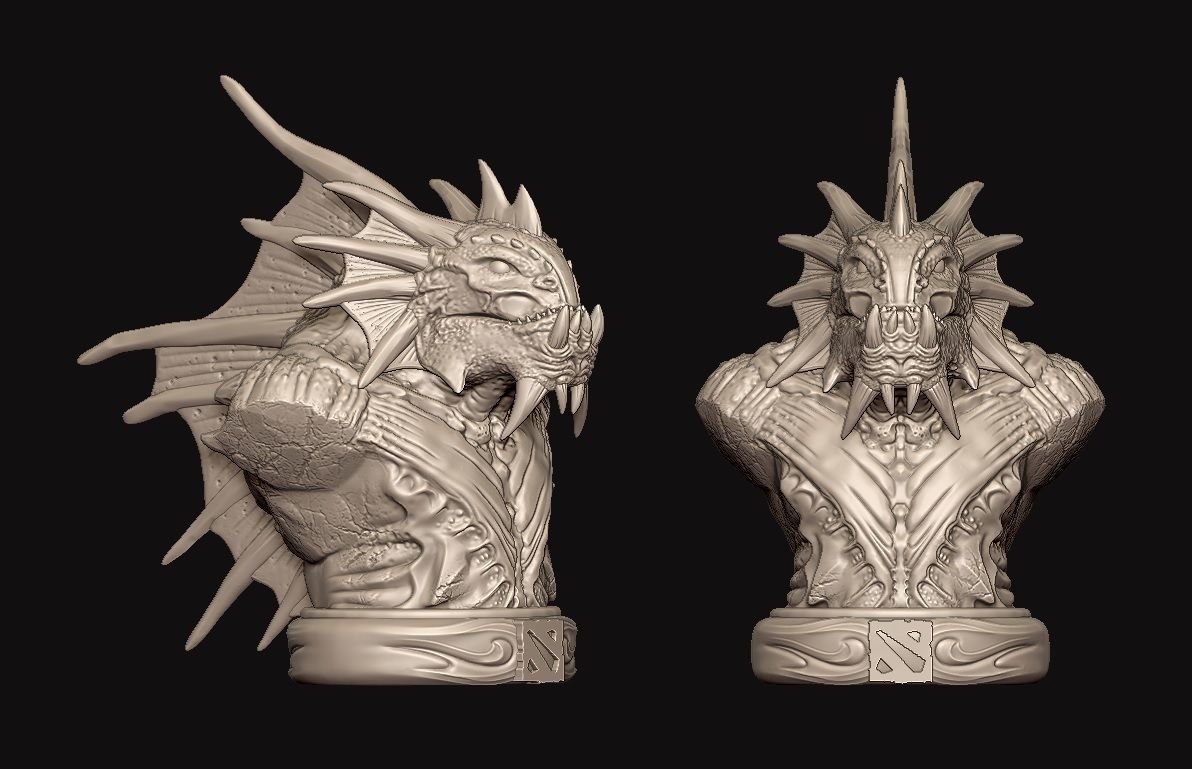 Slardar bust dota 2 3D print model_10