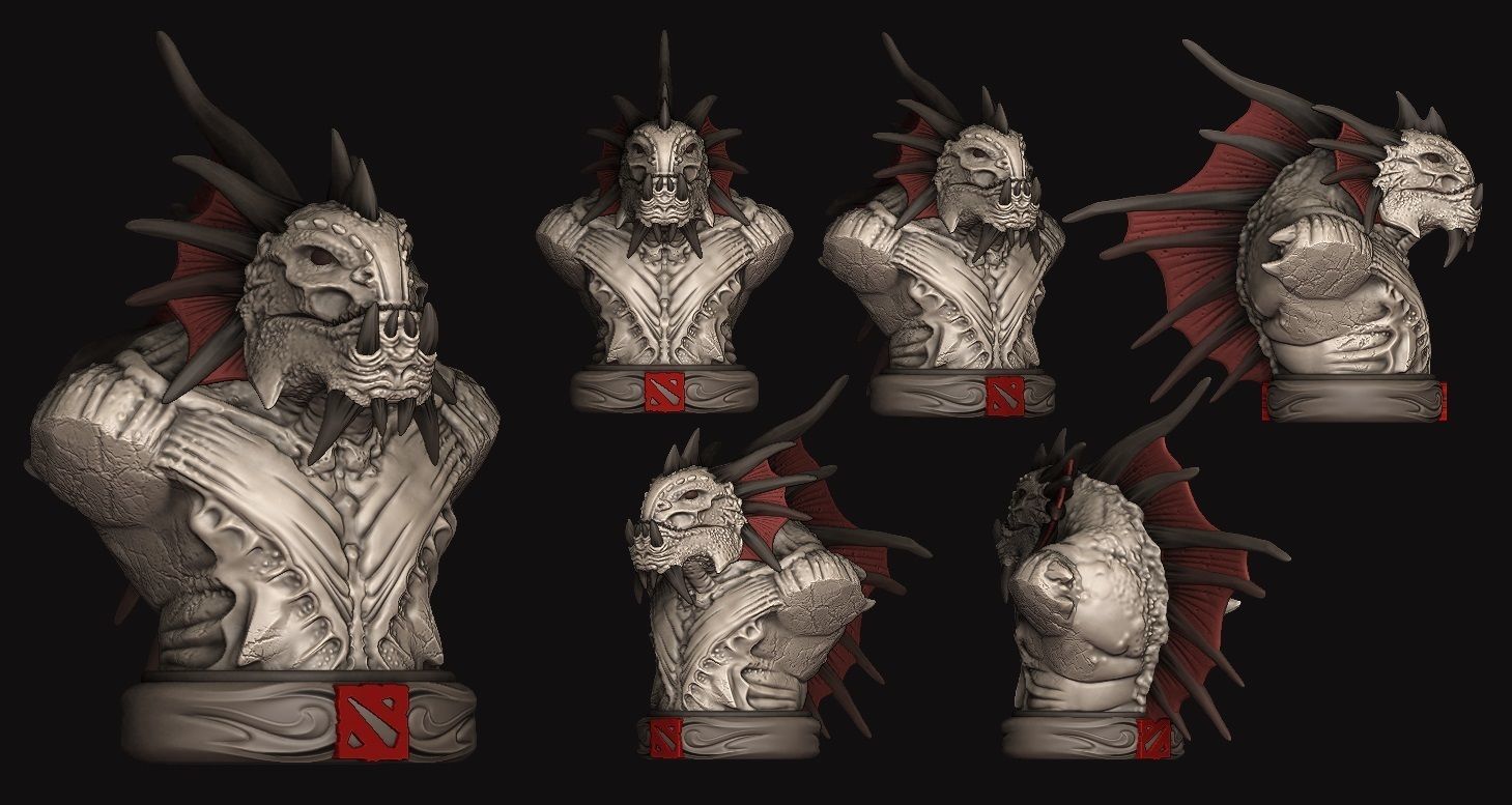 Slardar bust dota 2 3D print model_1