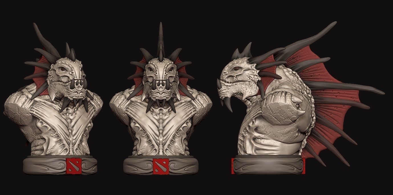 Slardar bust dota 2 3D print model_2