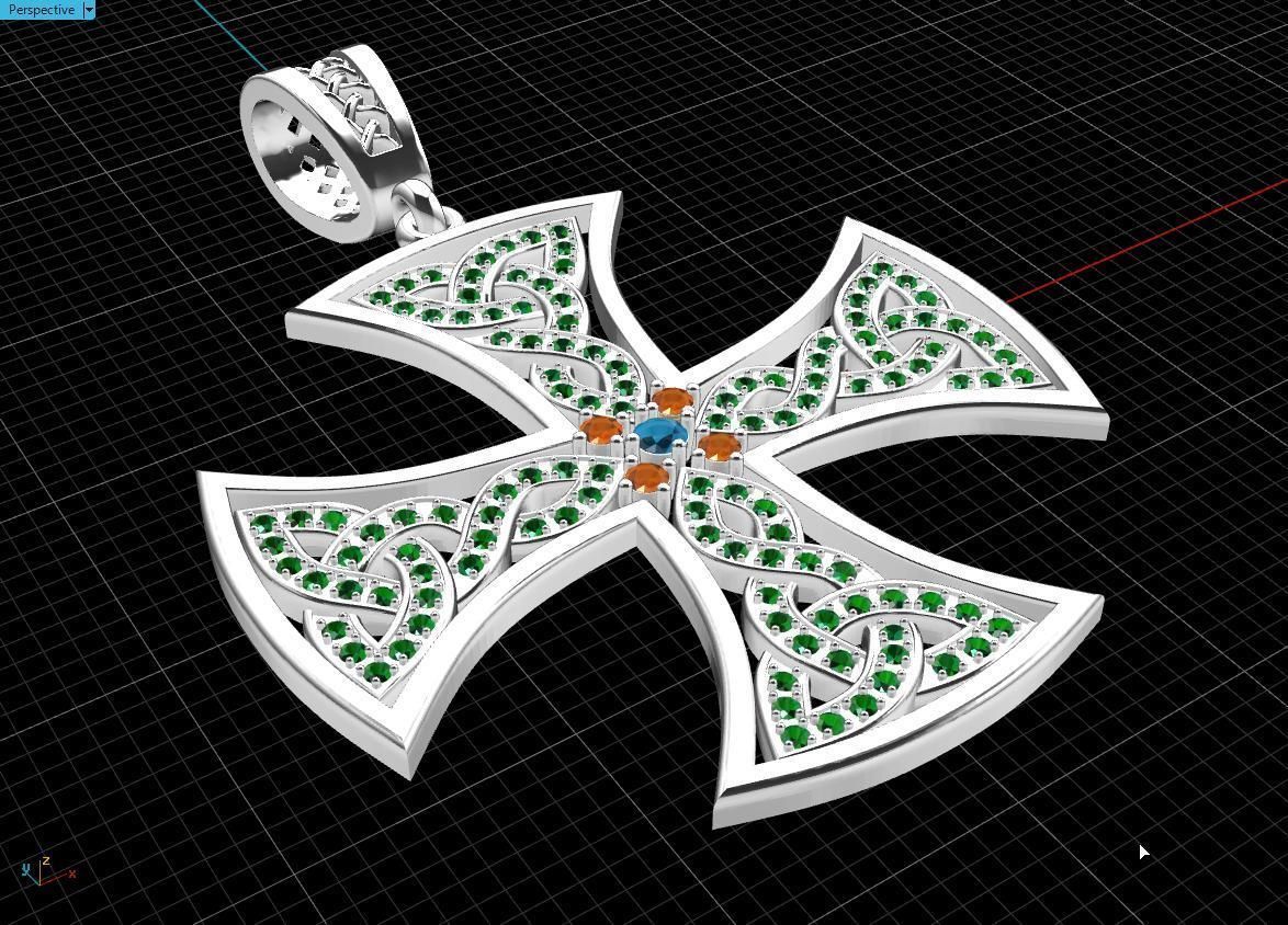 Celtic cross 3D print model_7