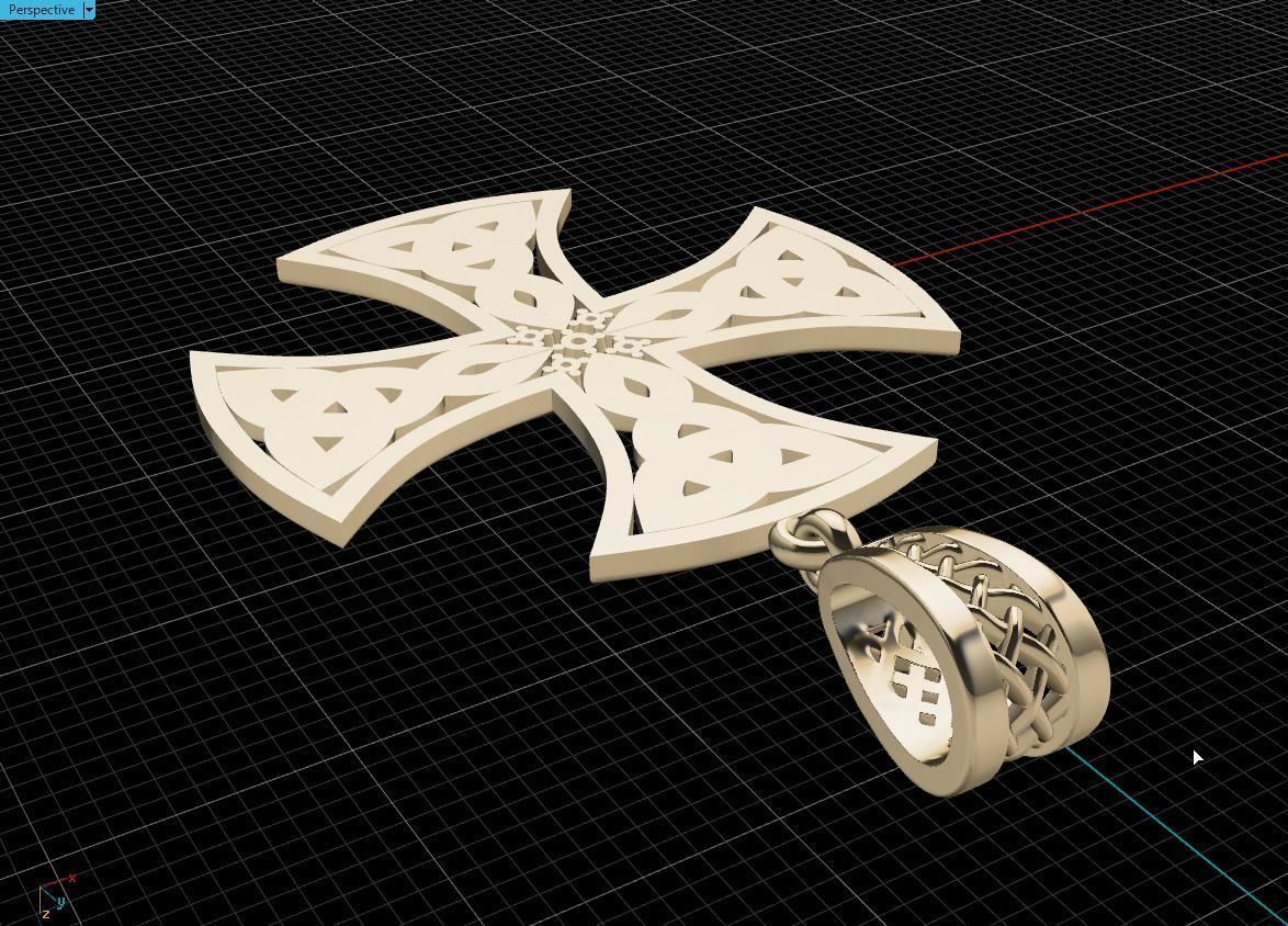Celtic cross 3D print model_14