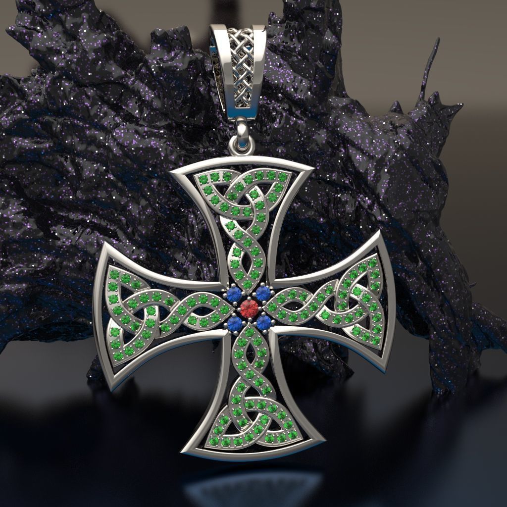 Celtic cross 3D print model_2