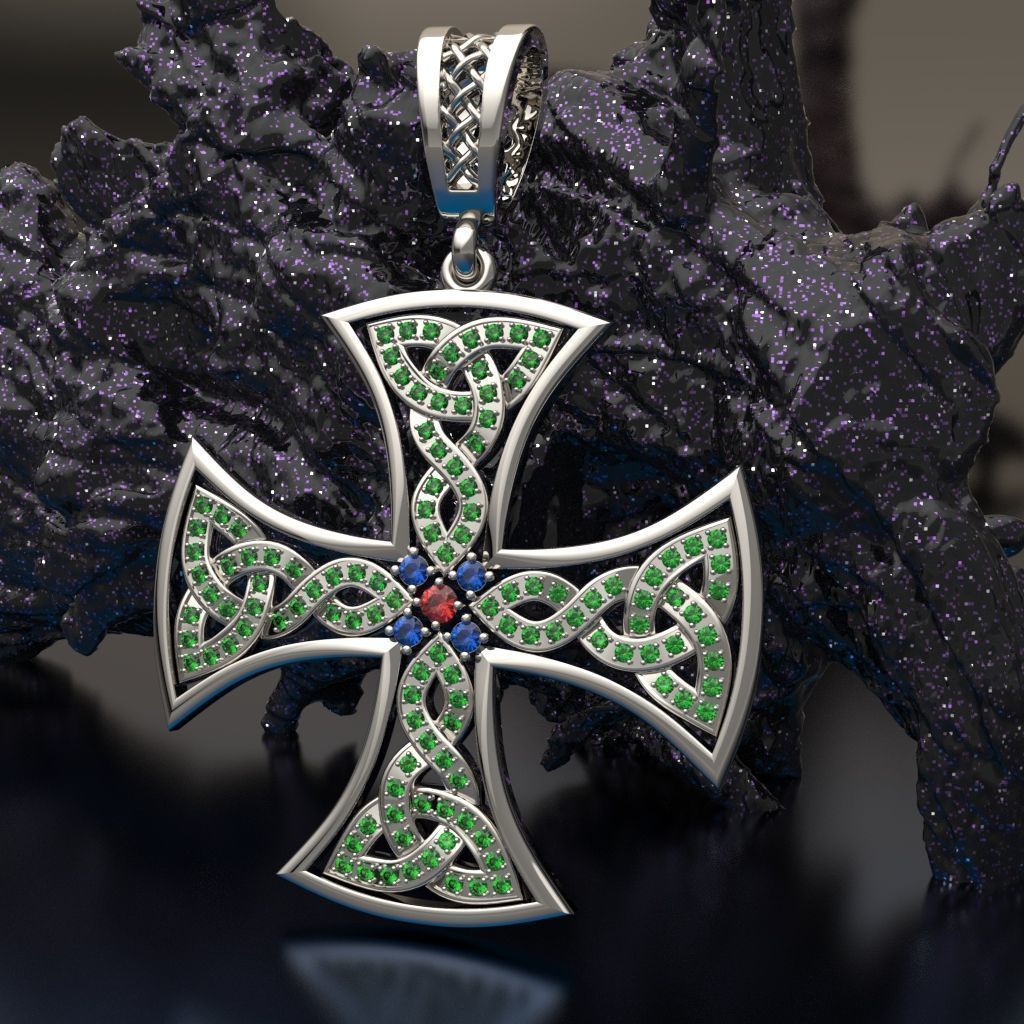 Celtic cross 3D print model_1