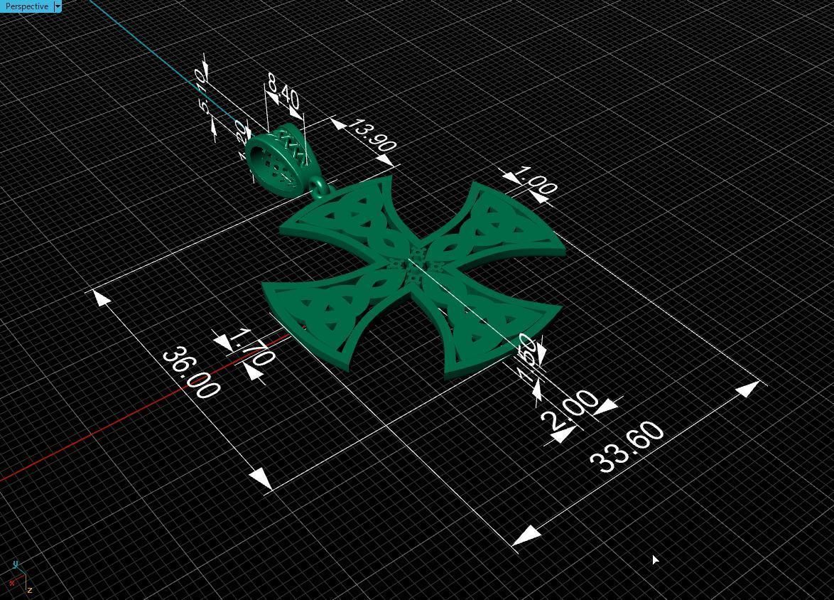 Celtic cross 3D print model_18
