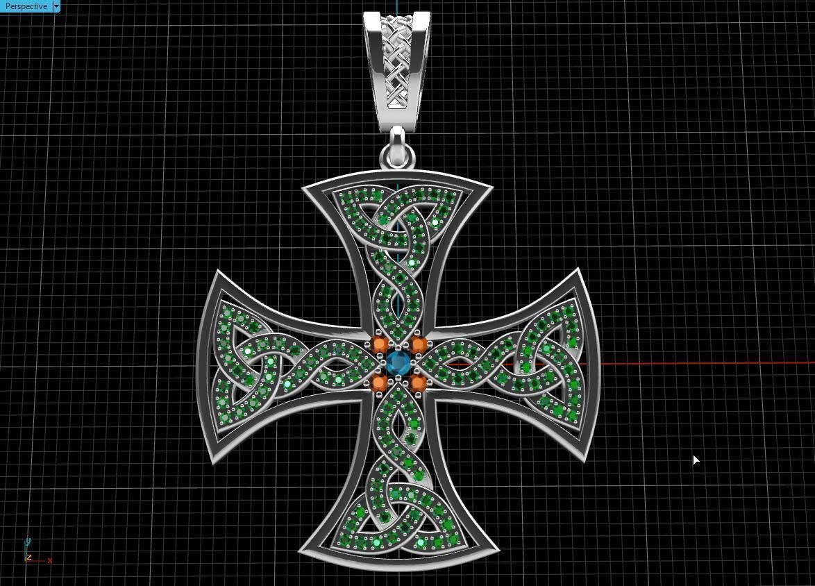 Celtic cross 3D print model_9