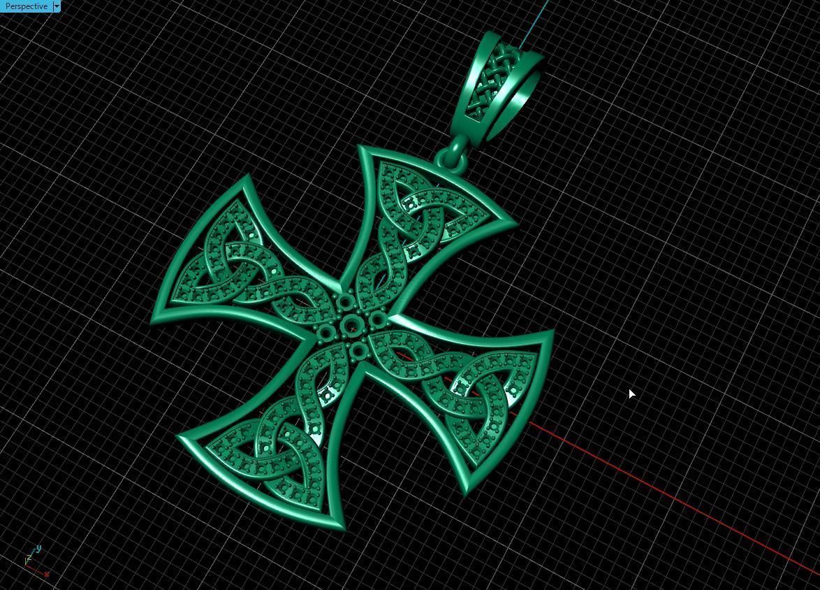 Celtic cross 3D print model_3