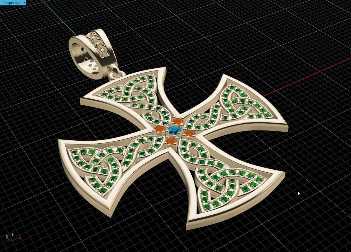 Celtic cross 3D print model_11
