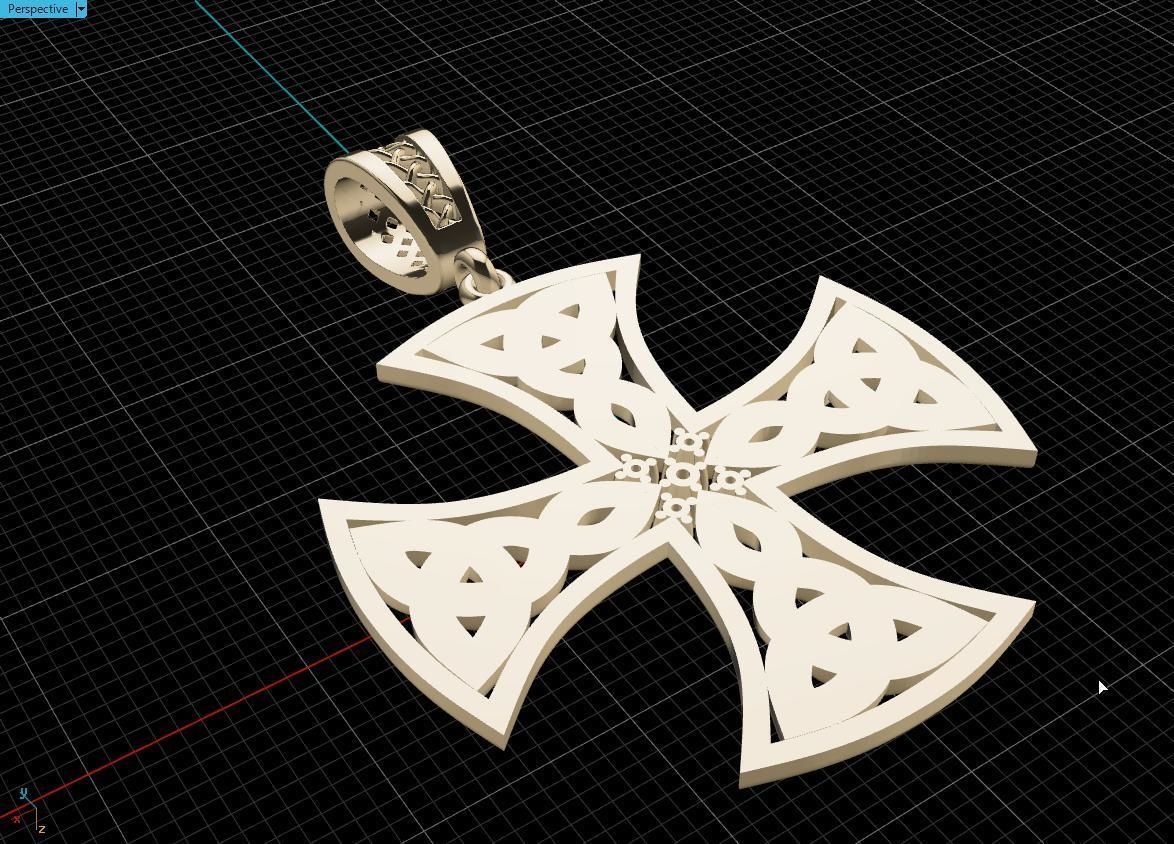 Celtic cross 3D print model_15