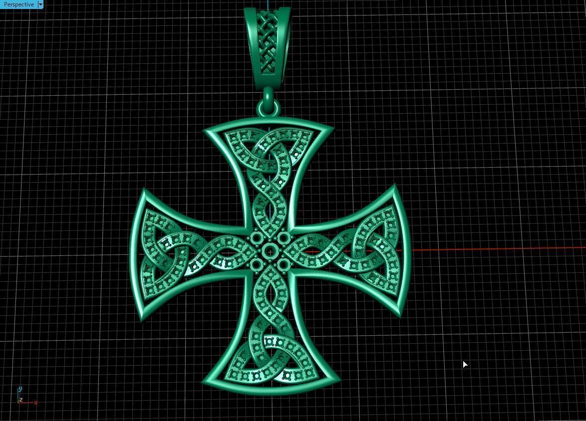 Celtic cross 3D print model_4