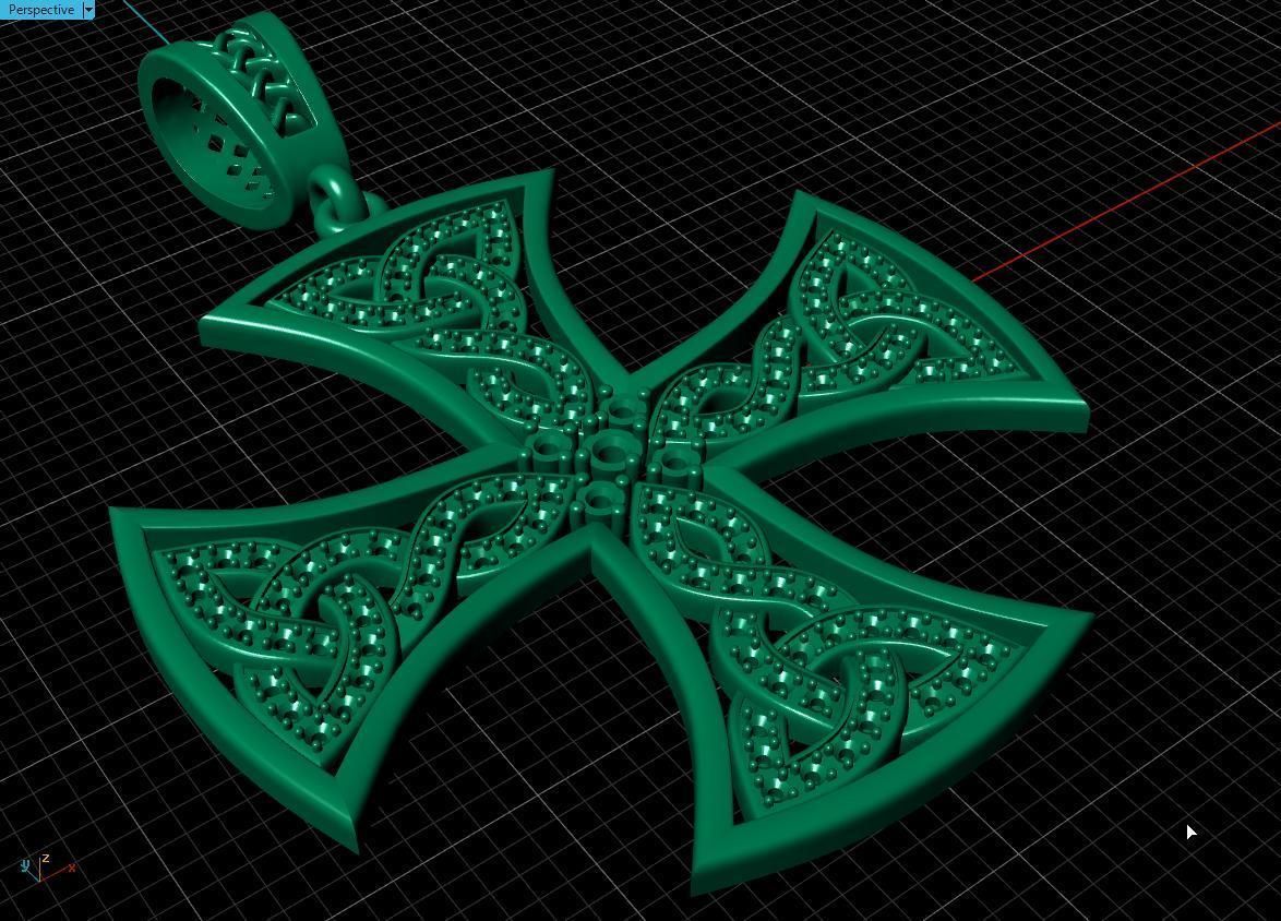 Celtic cross 3D print model_5