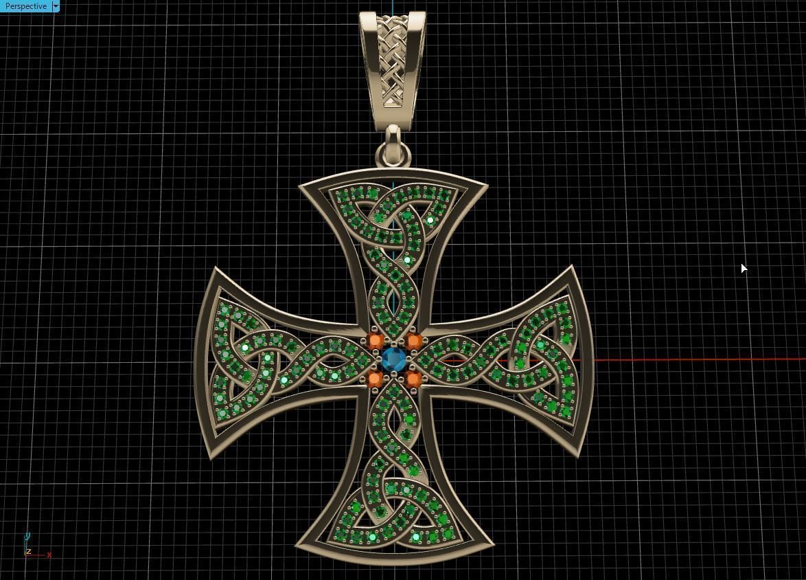 Celtic cross 3D print model_12