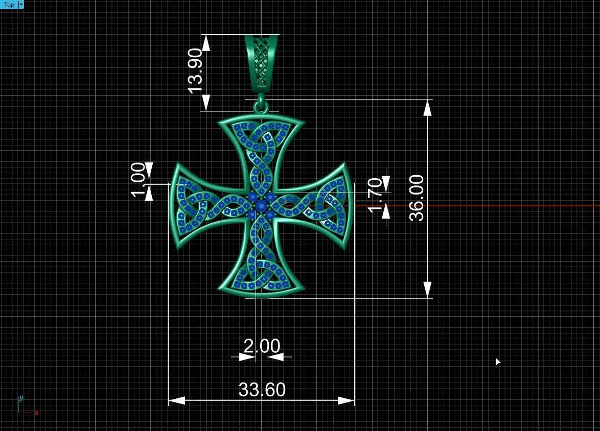 Celtic cross 3D print model_17