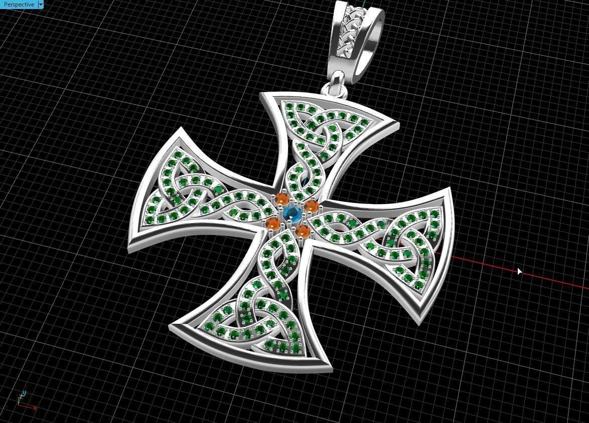 Celtic cross 3D print model_8