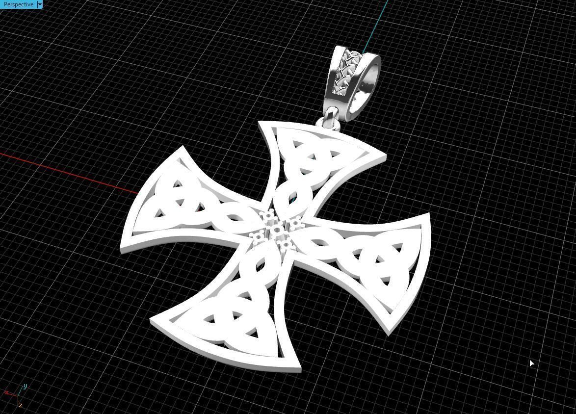 Celtic cross 3D print model_10