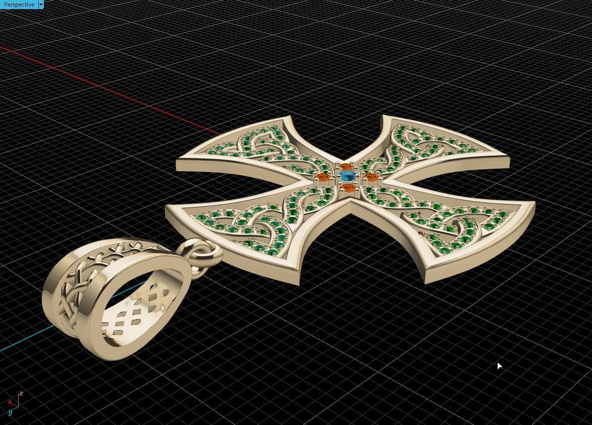 Celtic cross 3D print model_13