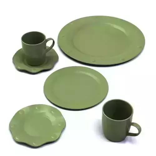 Assorted Green Dishes