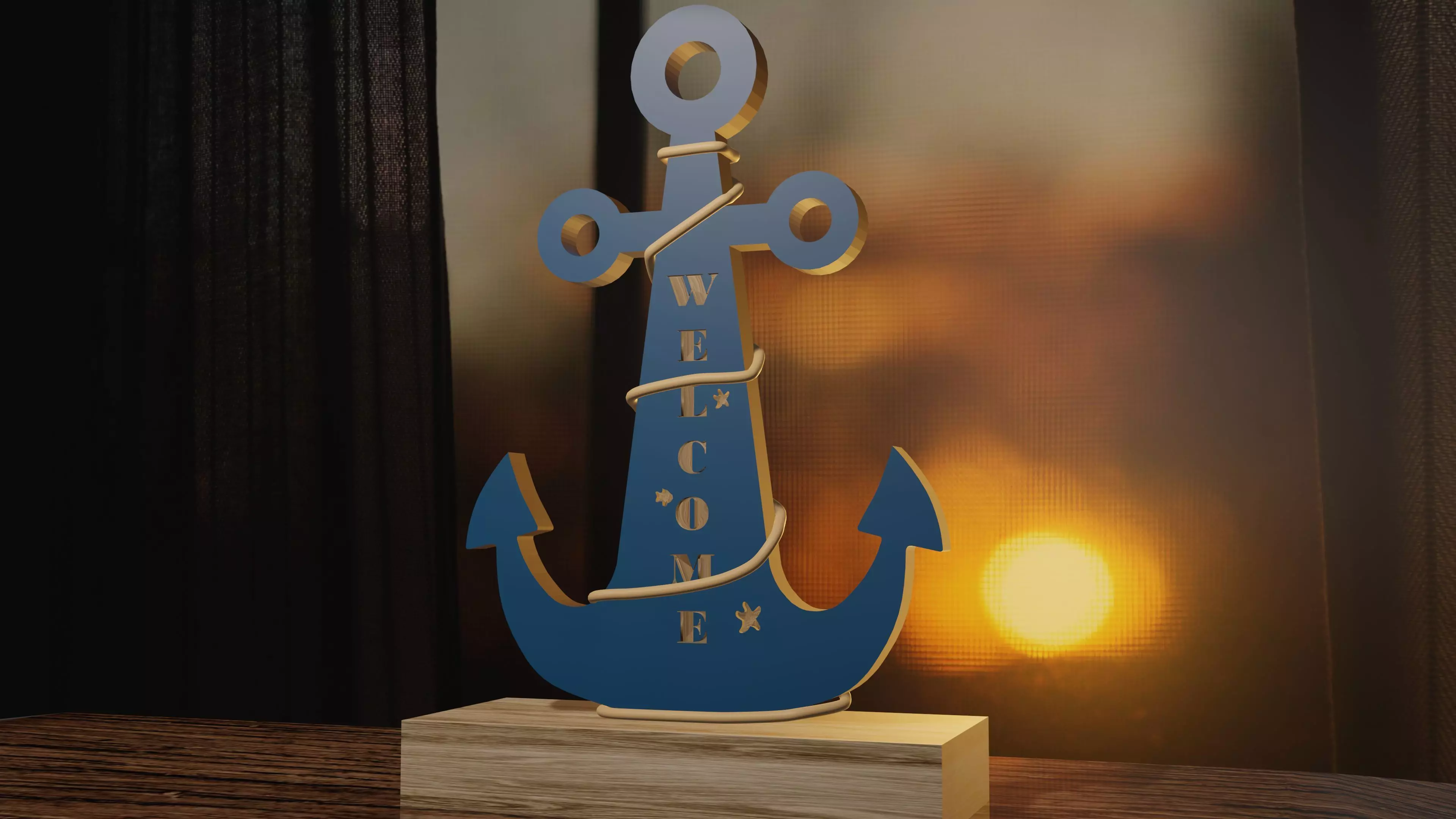 Decorative Anchor Free low-poly 3D model