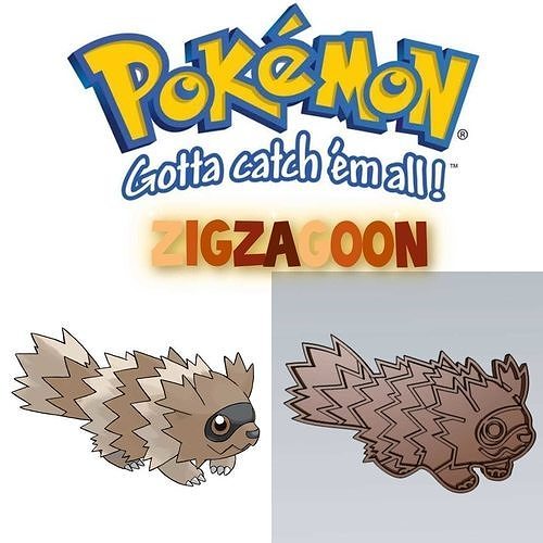 Amazing Pokemon Zigzagoon Cookie Cutter Stamp Cake Decorating  3D model