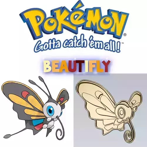 Amazing Pokemon Beautifly Cookie Cutter Stamp Cake Decorating 